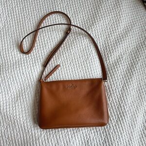 Kate Spade Brown Leather Triple Gusset Crossbody Bag